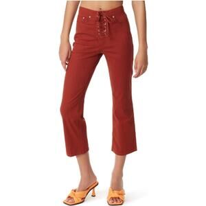 CIRCUS.NY Women's Brandy Brown Lace-Up Bootcut Crop Jeans Size 24